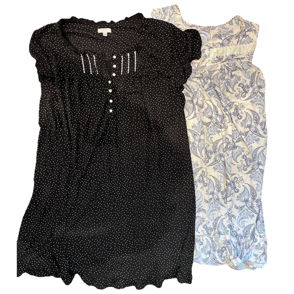 Secret Treasures 3X Plus Nightgown Lot 2 Sleep Lounge Gowns Polka Dot Floral